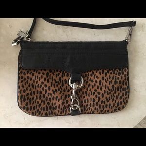 Rebecca Minkoff Skinny MAC Wristlet: black/cheetah